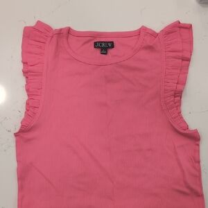 J.Crew Vibrant Pink Ruffle Sleeve Blouse